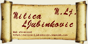 Milica LJubinković vizit kartica